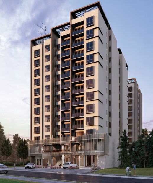 Exterior view of the modern apartments for sale in Karen, presented by Kenya Classic Homes.